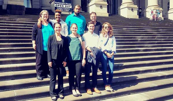Cooley Study Abroad students at Parliament